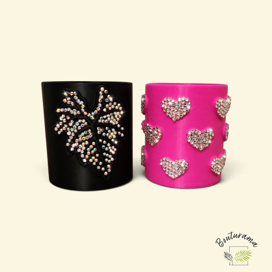 Feuille & coeurs brillants